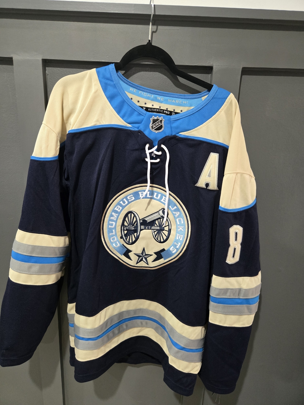 NWT Fanatics Authentic Pro NHL Columbus Blue Jackets Zach Werenski Jersey Sz 52